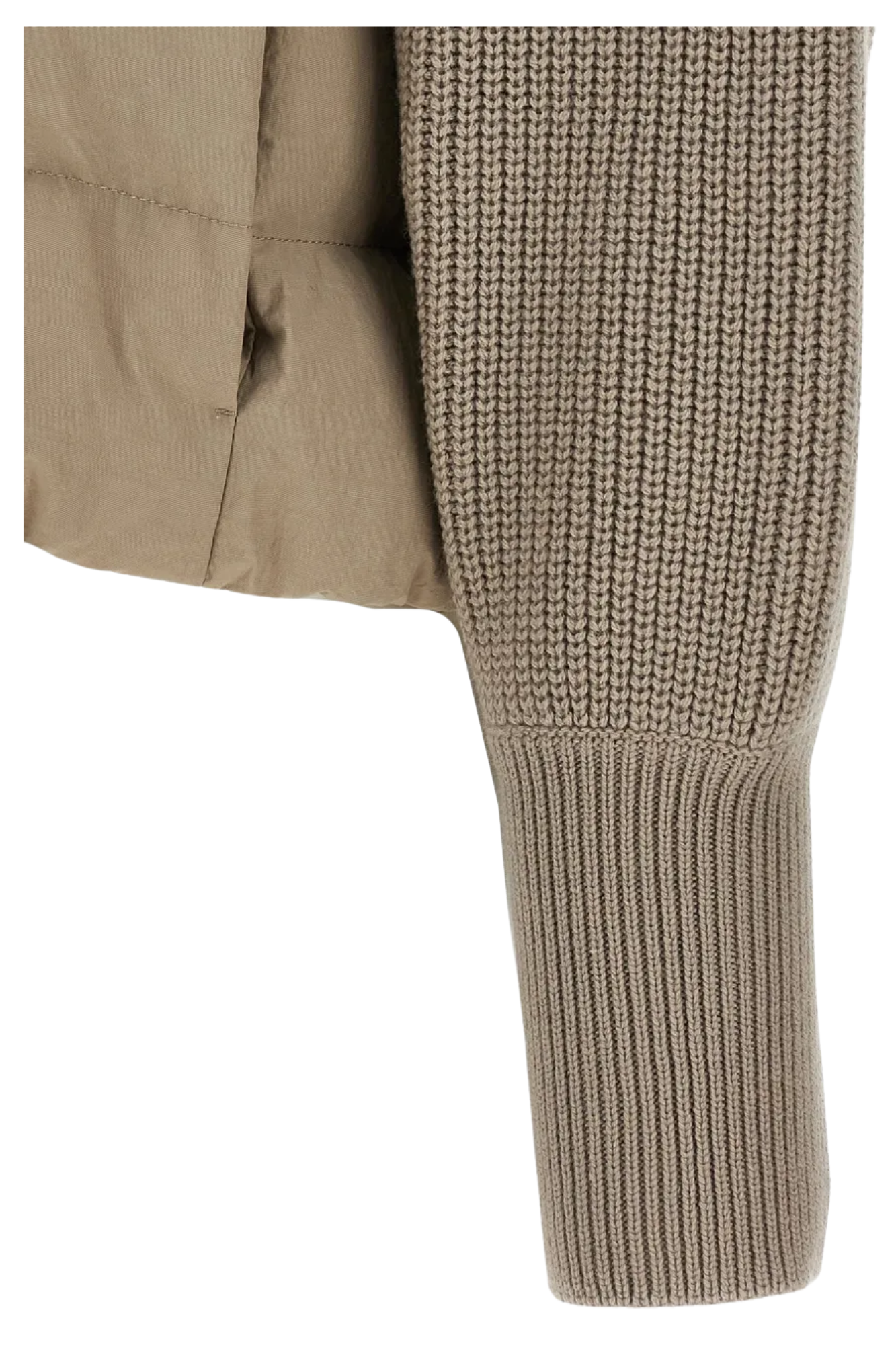Brunello Cucinelli Women's Hooded Knitted-sleeve Puffer Jacket