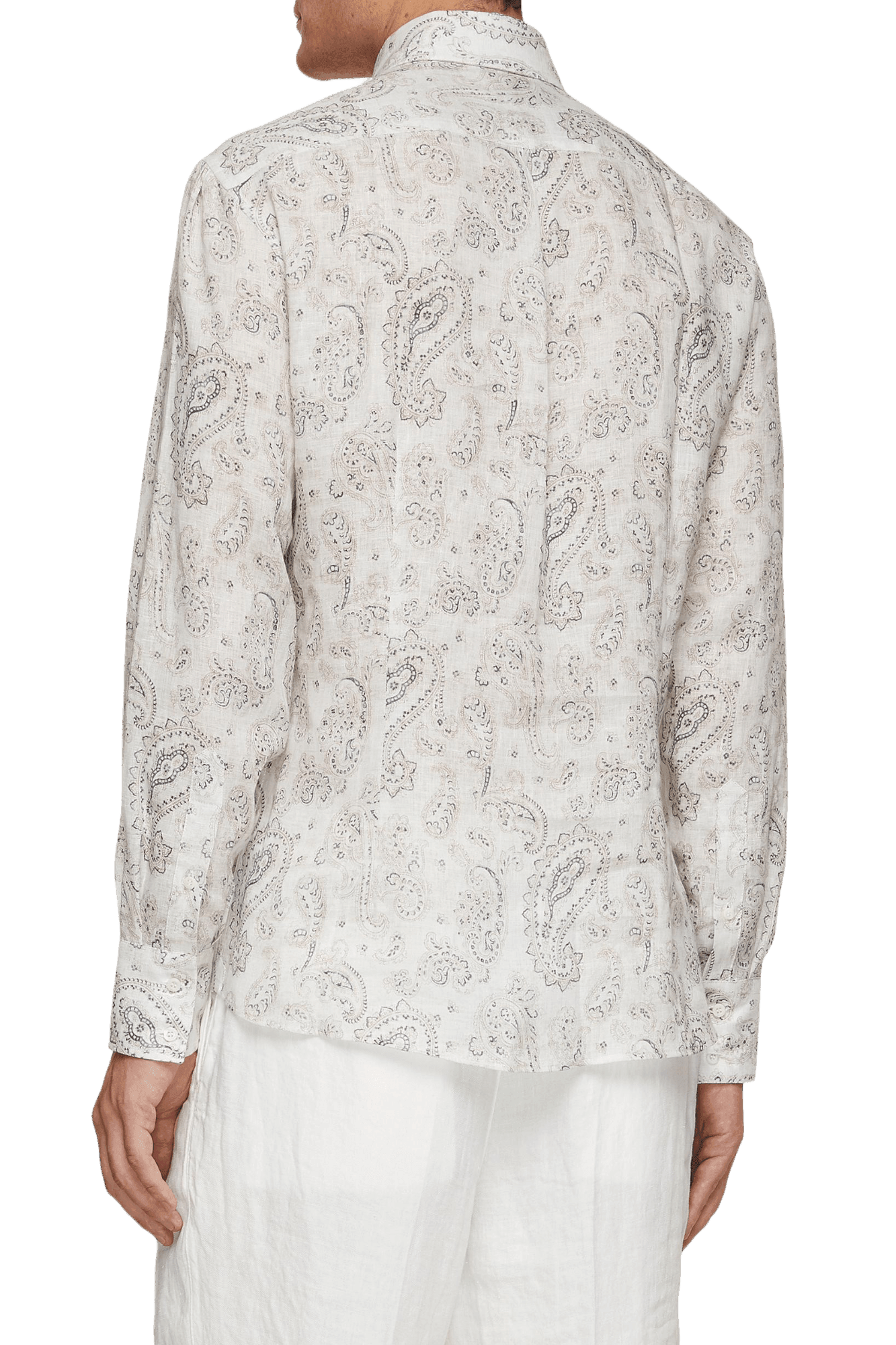 <tc>Brunello Cucinelli</tc> Camisa básica de cachemira para hombre con cuello abotonado