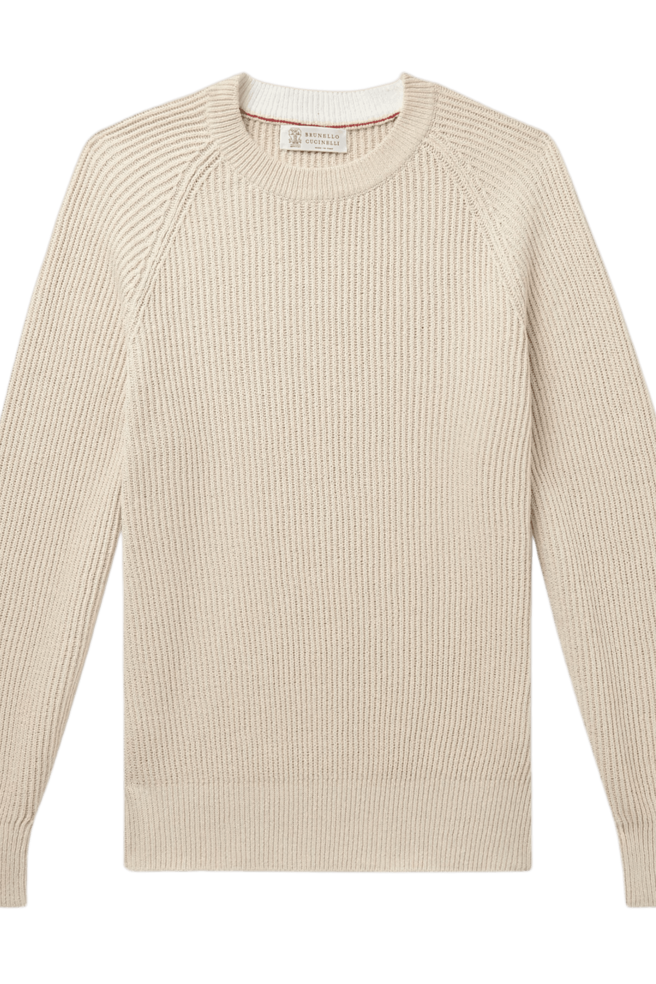 <tc>Brunello Cucinelli</tc> Suéter de cachemira con canalé inglés para hombre