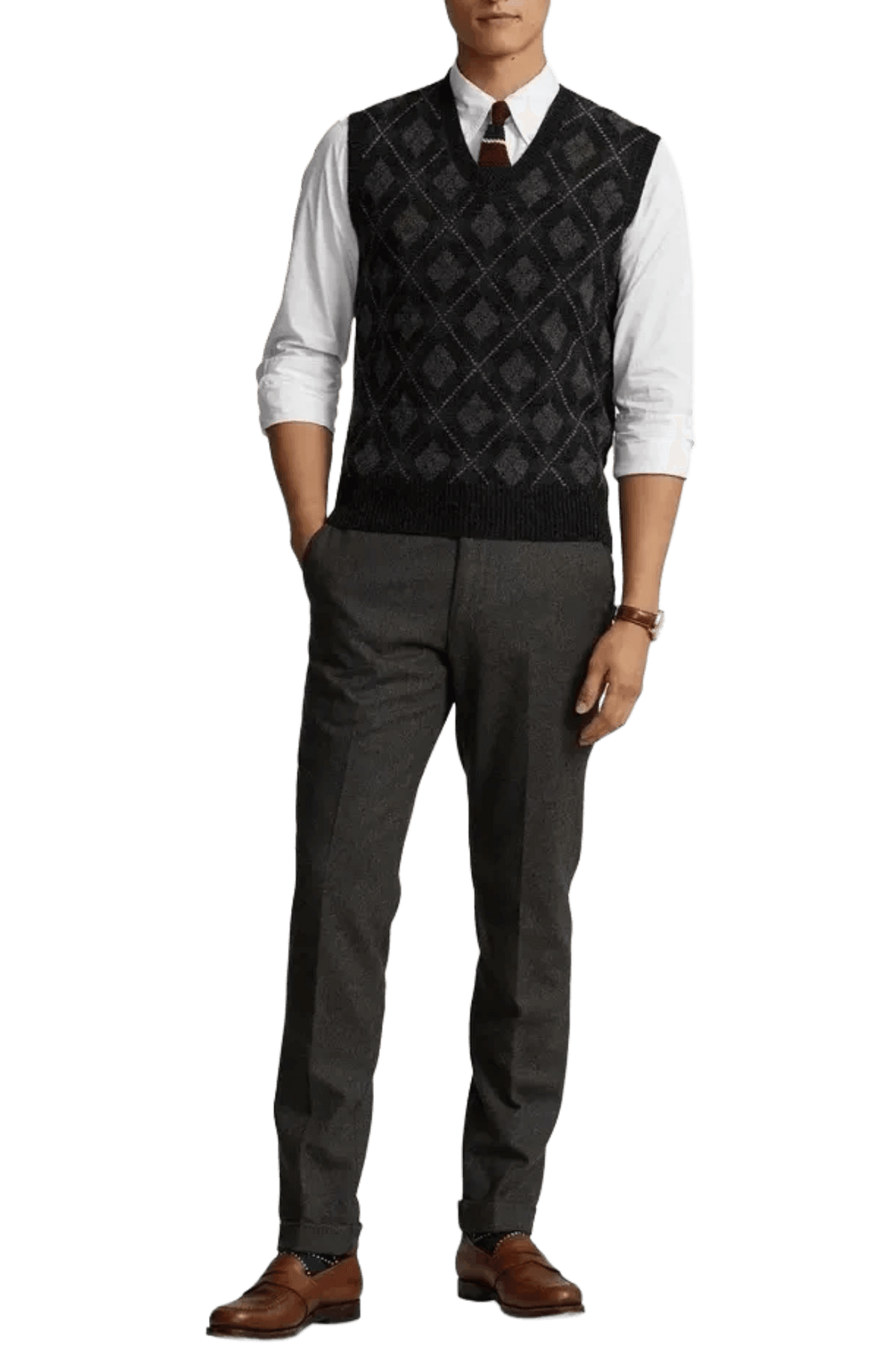 Gilet en laine à motif losanges pour homme Ralph Lauren