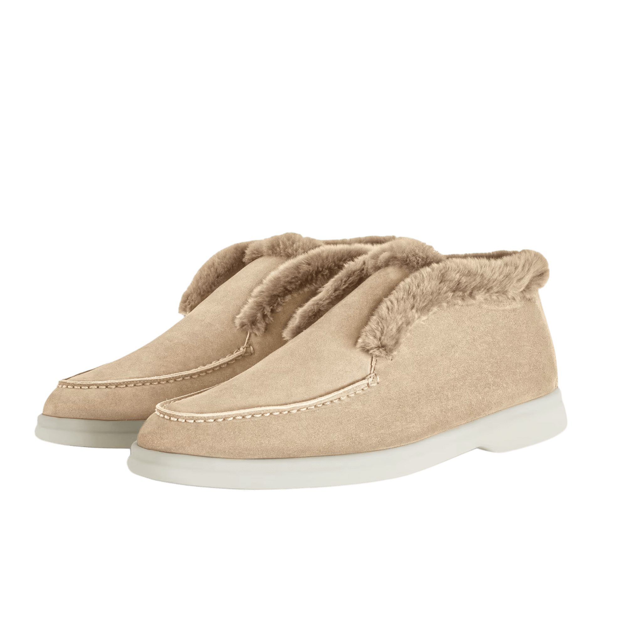 Loro Piana ムートン ライニング モカシン シューズ ローファー37 Loro Piana Women's Open Walk Ankle Boot (Suede with Beaver Fur