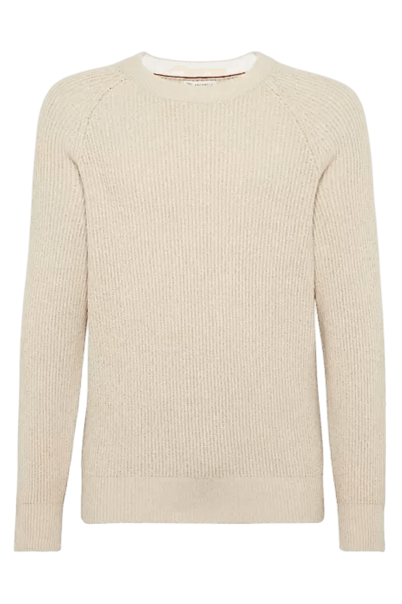 <tc>Brunello Cucinelli</tc> 男士 Malfilé 棉質英式羅紋插肩袖毛衣