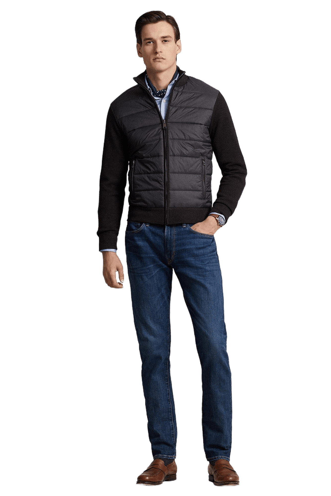 <tc>Ralph Lauren</tc> Suéter híbrido con cremallera completa para hombre