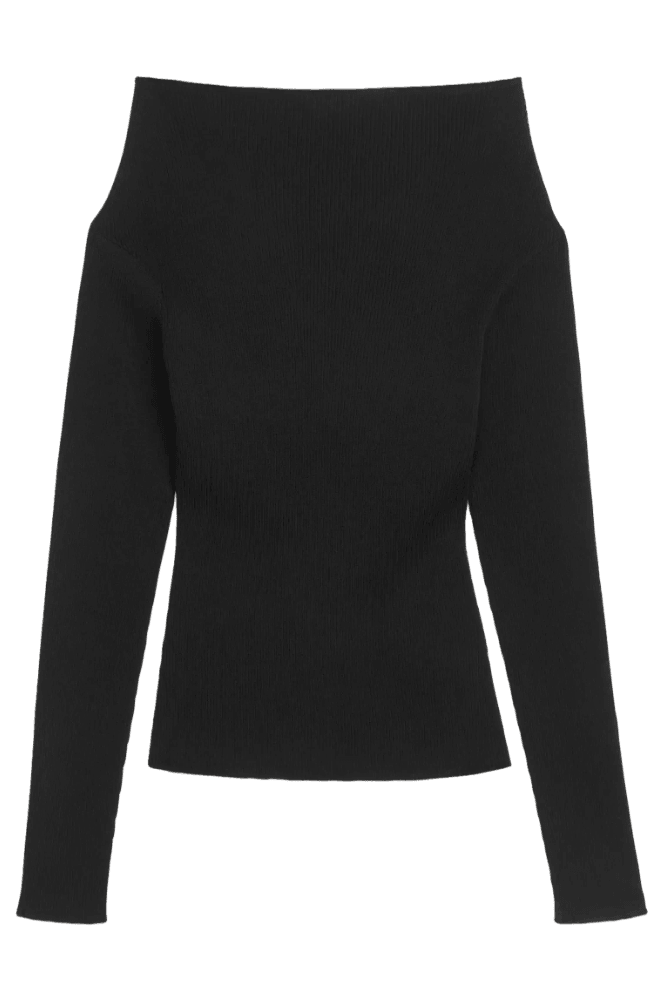 <tc>Arket</tc> Top de canalé con cuello barco para mujer