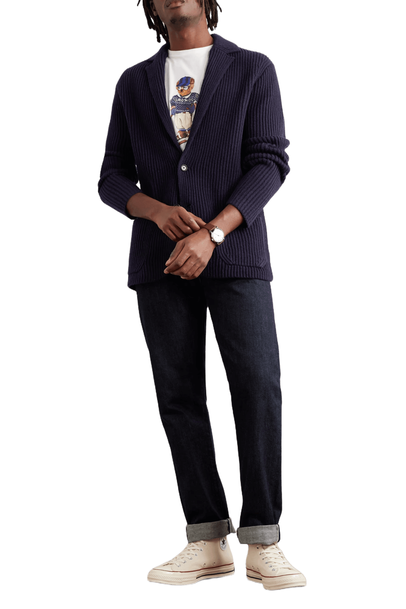 <tc>Ralph Lauren</tc> Cárdigan tipo blazer de mezcla de lana para hombre