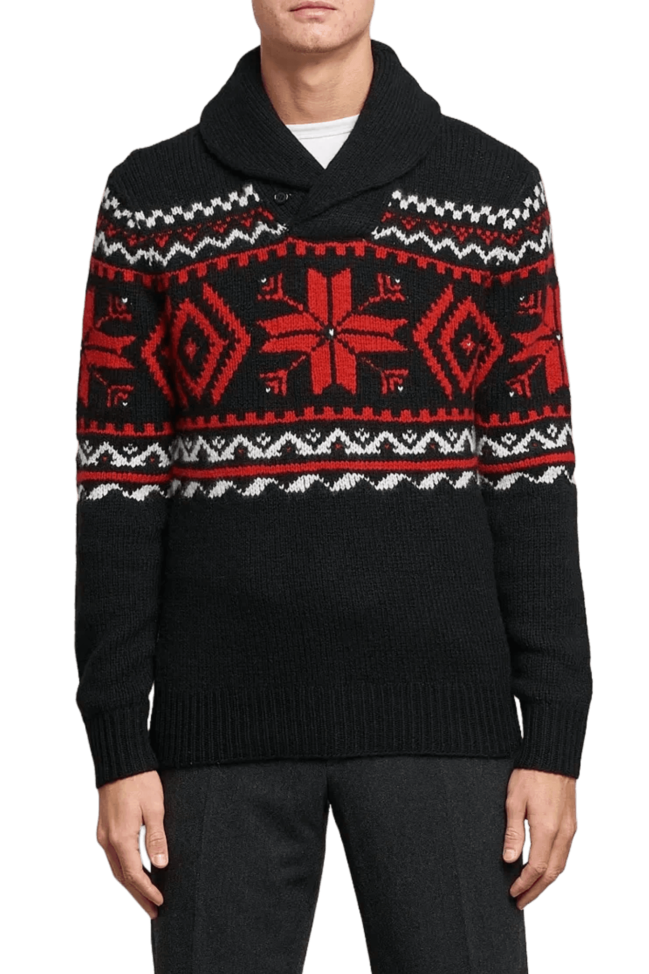 <tc>Ralph Lauren</tc> Suéter de algodón con copos de nieve para hombre