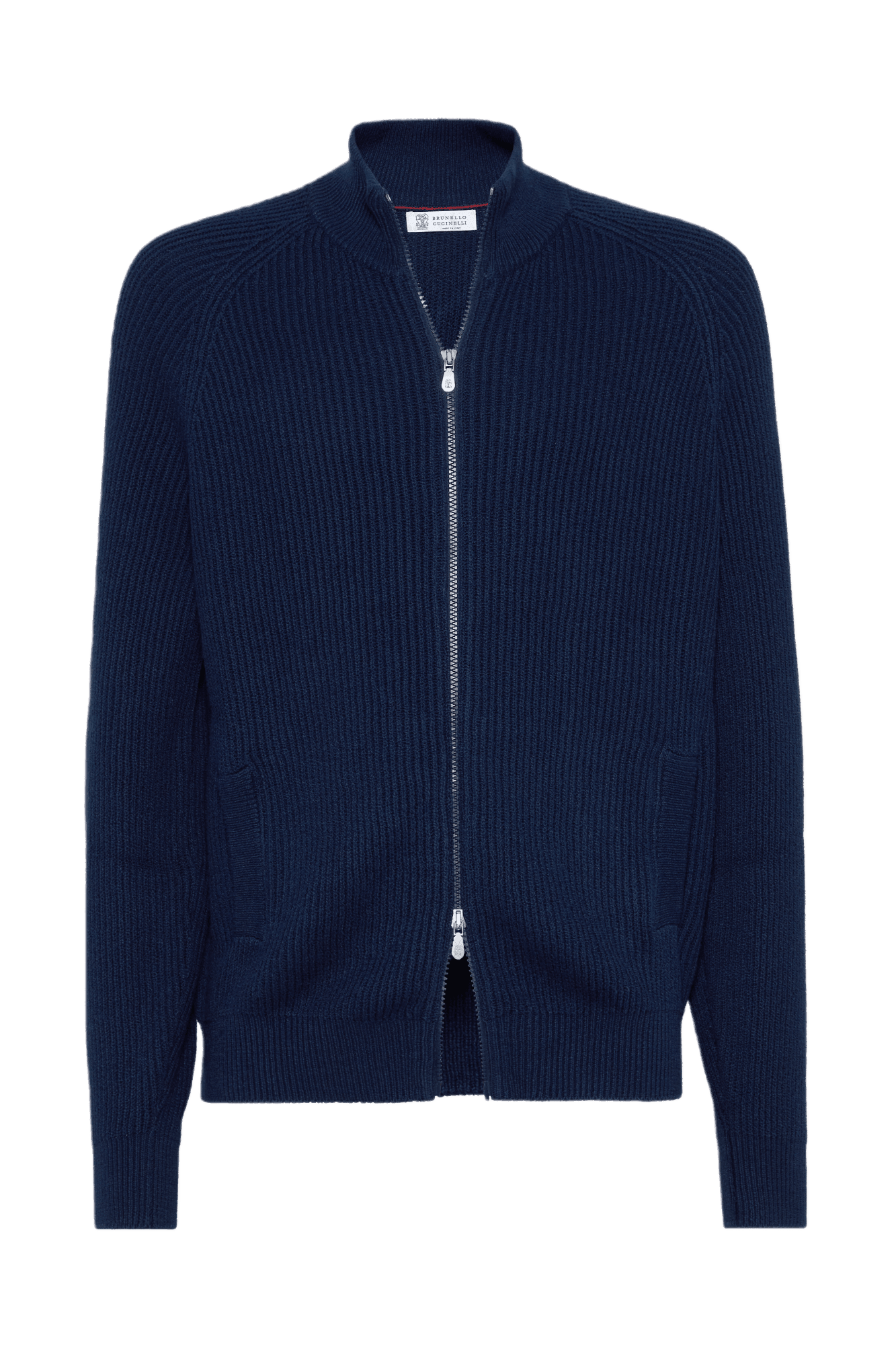 <tc>Brunello Cucinelli</tc> 男士 Malfilé 棉質英式羅紋拉鍊開襟衫