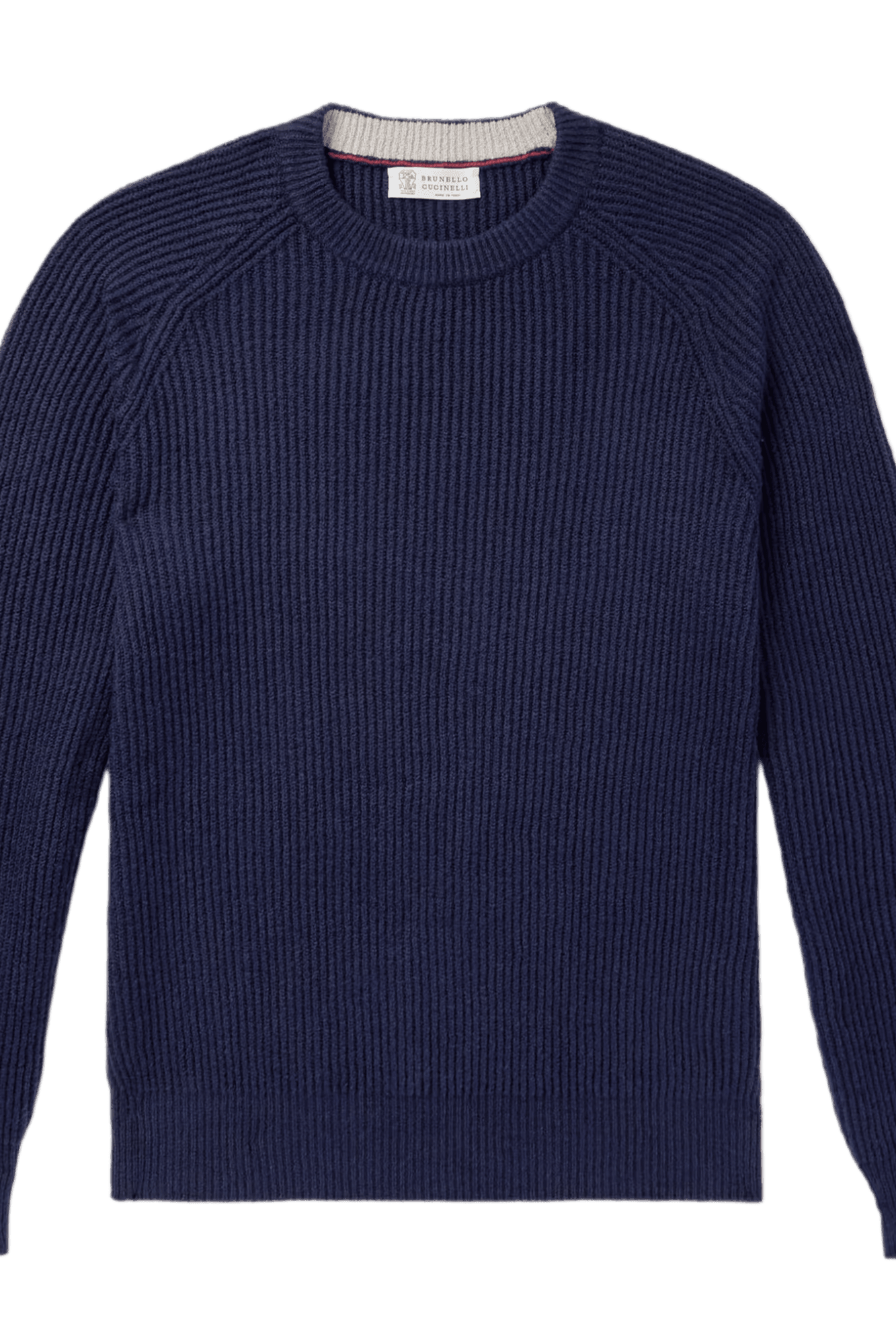 <tc>Brunello Cucinelli</tc> Suéter de cachemira con canalé inglés para hombre