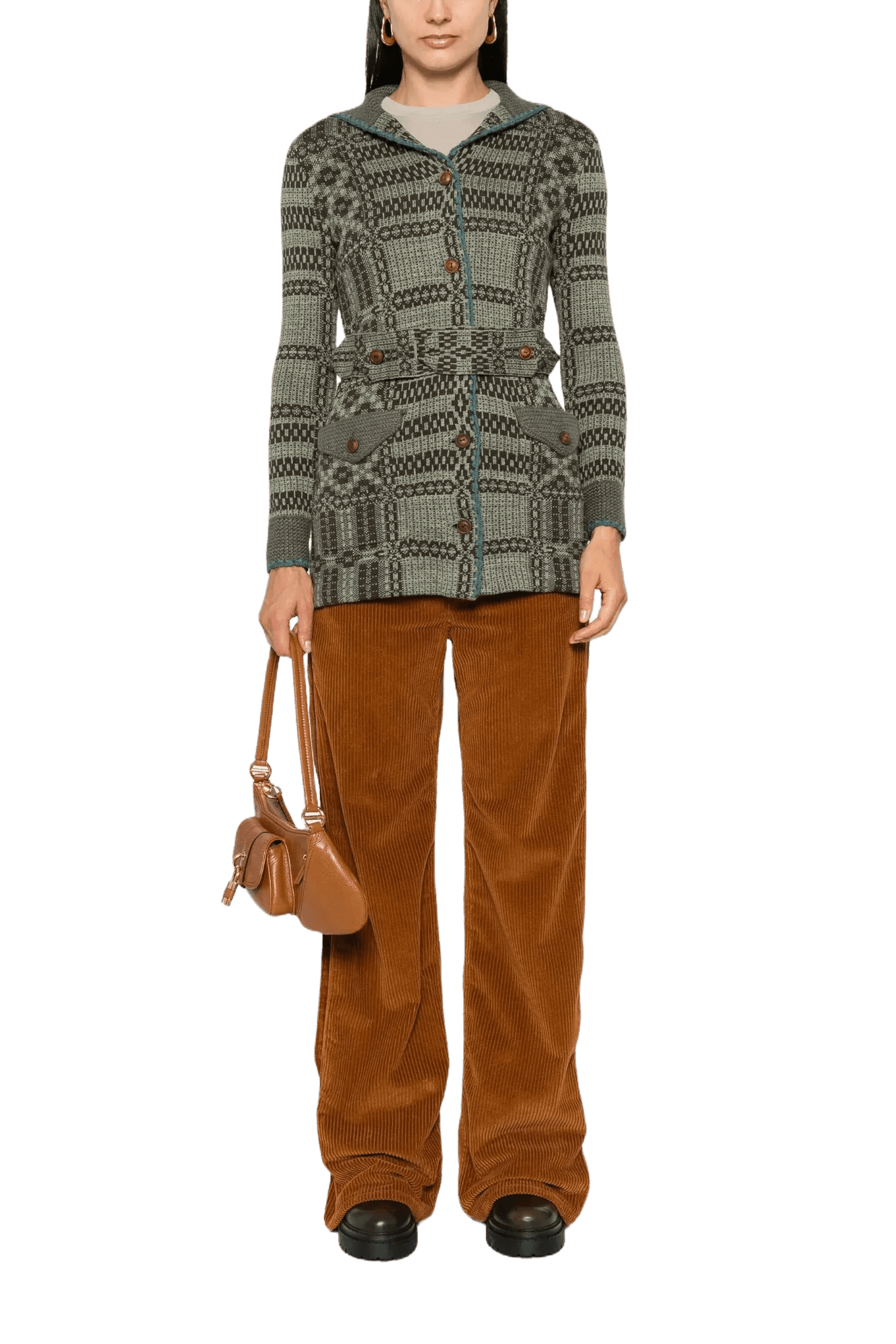 <tc>Ralph Lauren</tc> Cárdigan de jacquard con cinturón para mujer