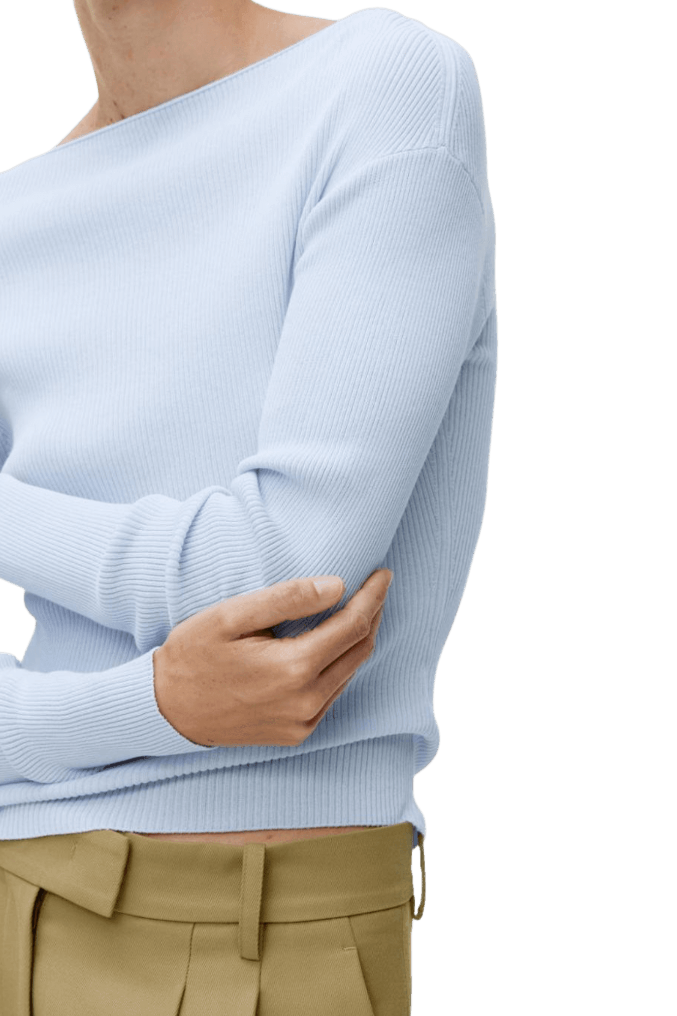 <tc>Arket</tc> Top de canalé con cuello barco para mujer
