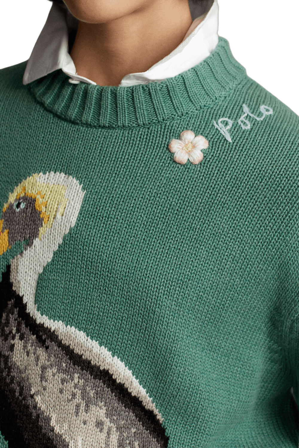 <tc>Ralph Lauren</tc> Jersey de cuello alto Pelican de punto intarsia para mujer