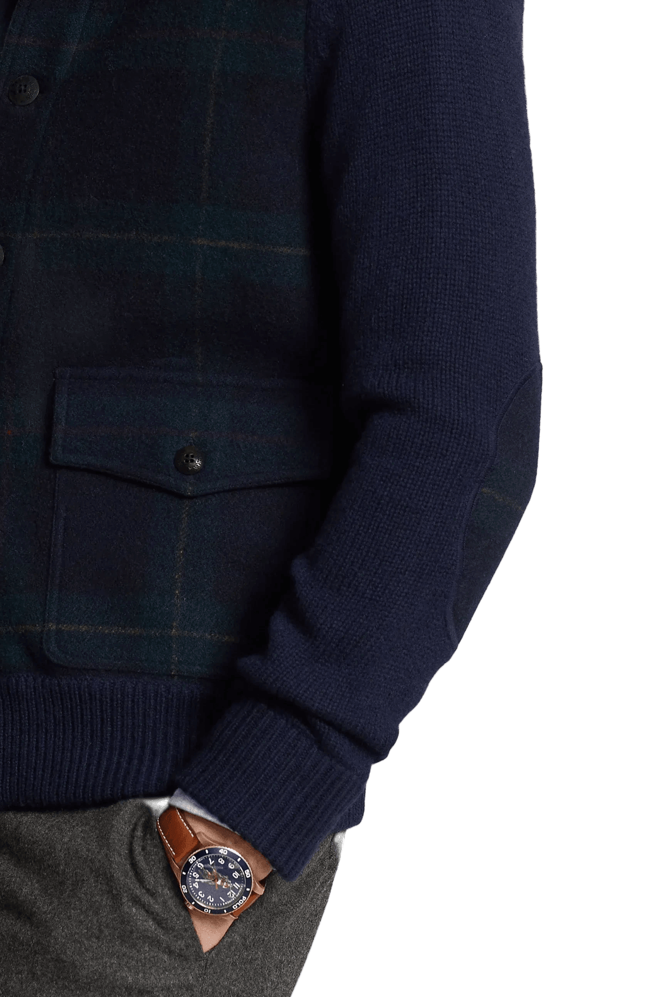 <tc>Ralph Lauren</tc> Cárdigan de lana a cuadros escoceses The Polo para hombre