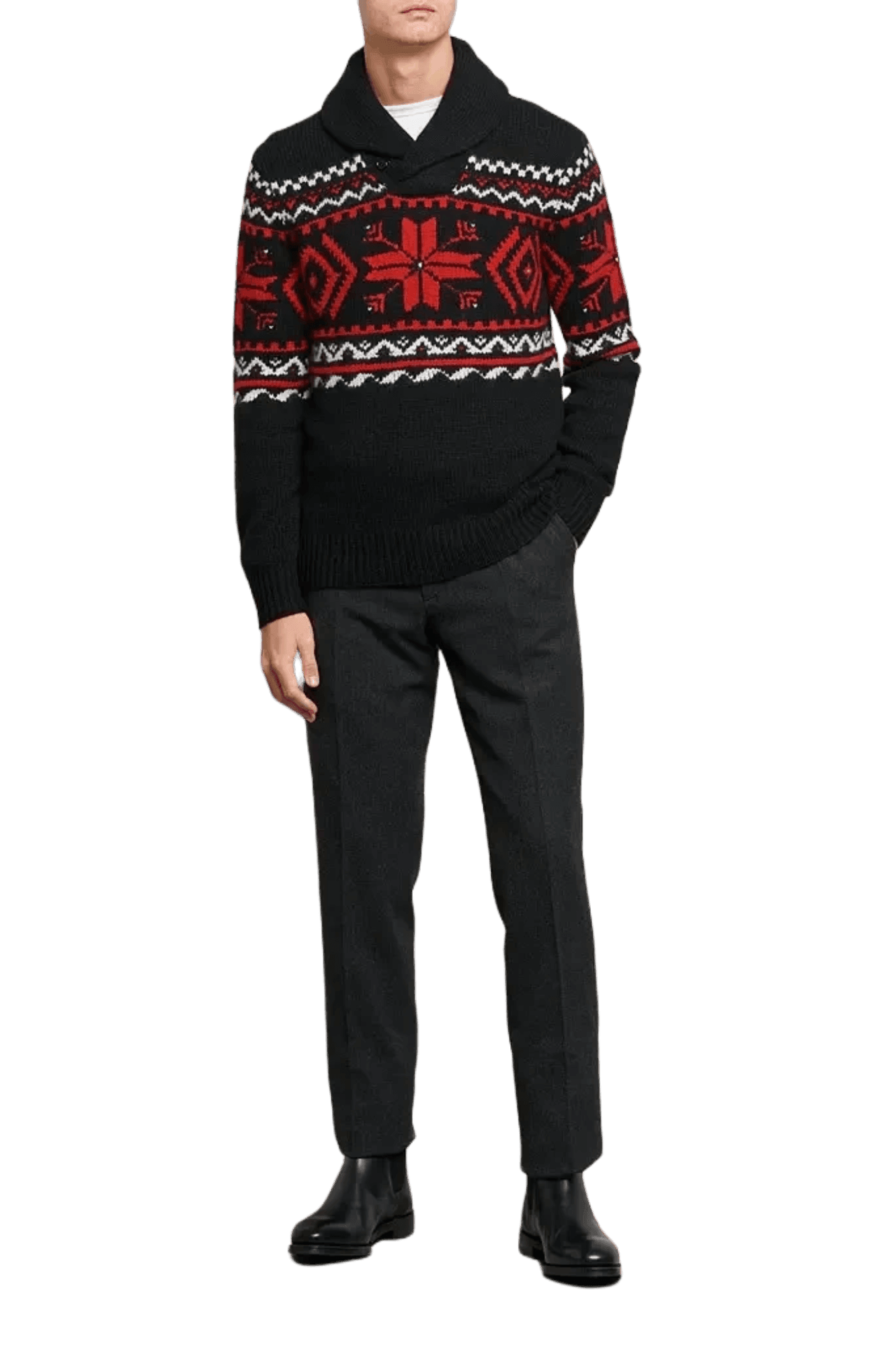 <tc>Ralph Lauren</tc> Suéter de algodón con copos de nieve para hombre