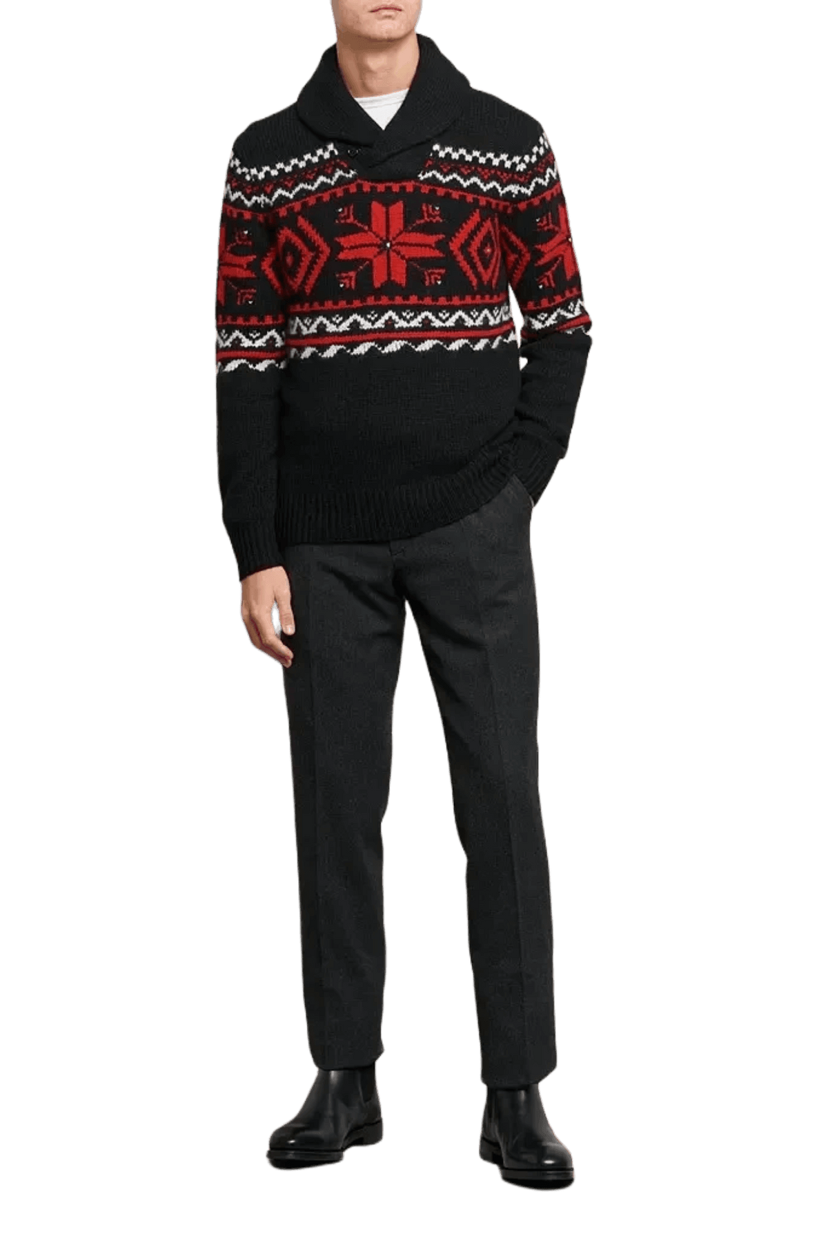 Pull en mélange de coton à motif flocons de neige pour homme Ralph Lauren