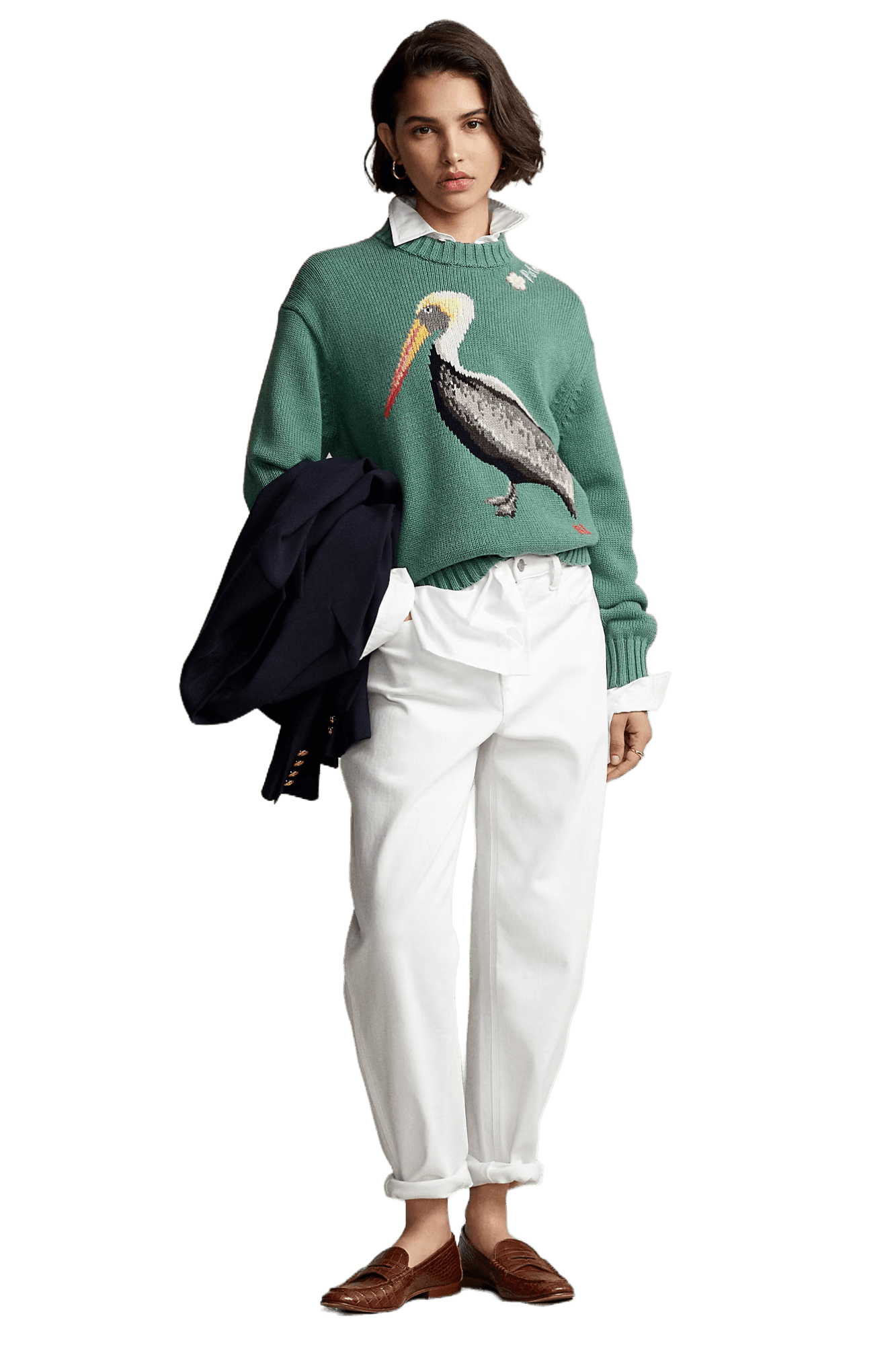 <tc>Ralph Lauren</tc> Jersey de cuello alto Pelican de punto intarsia para mujer