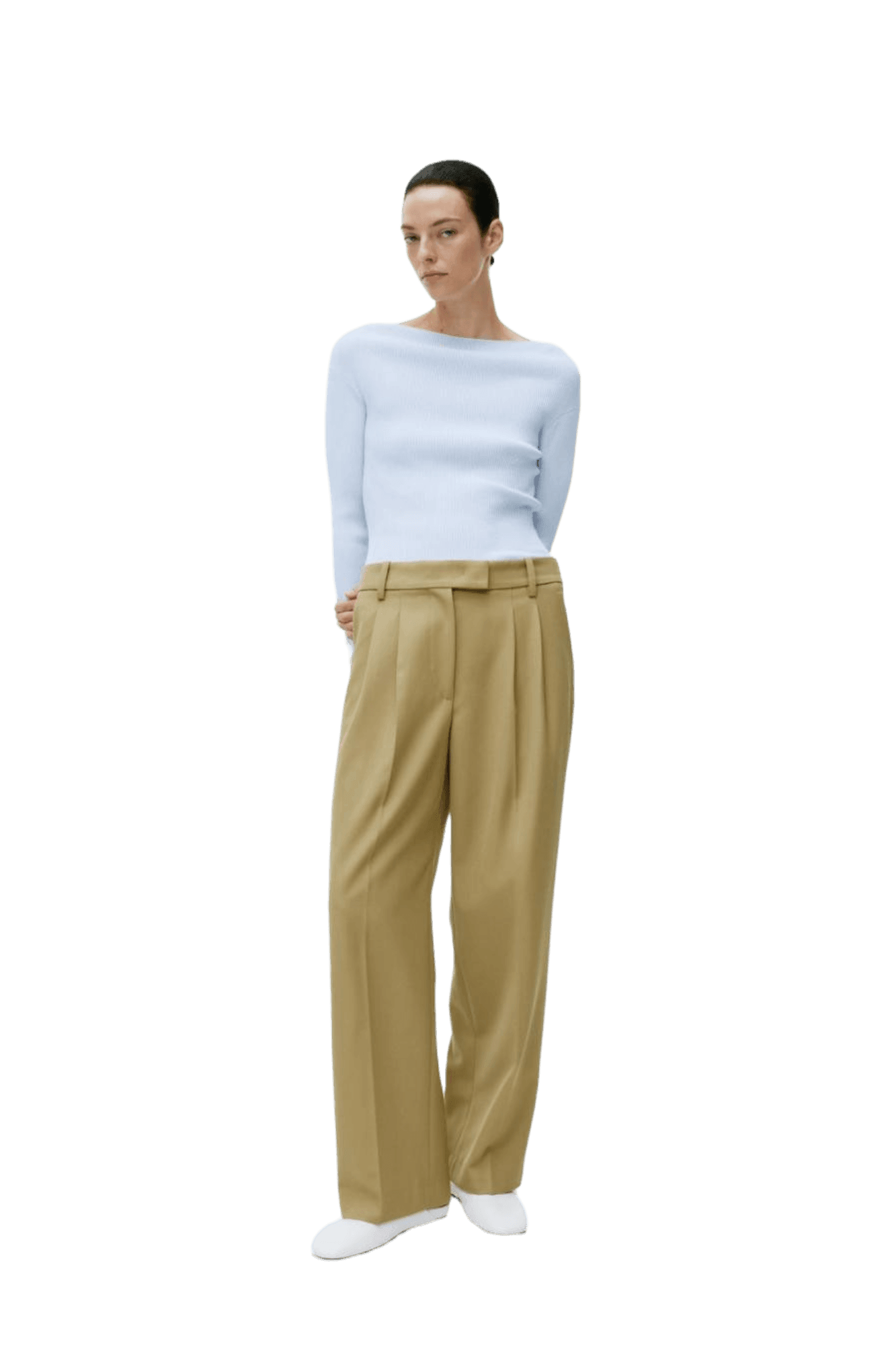 <tc>Arket</tc> Top de canalé con cuello barco para mujer