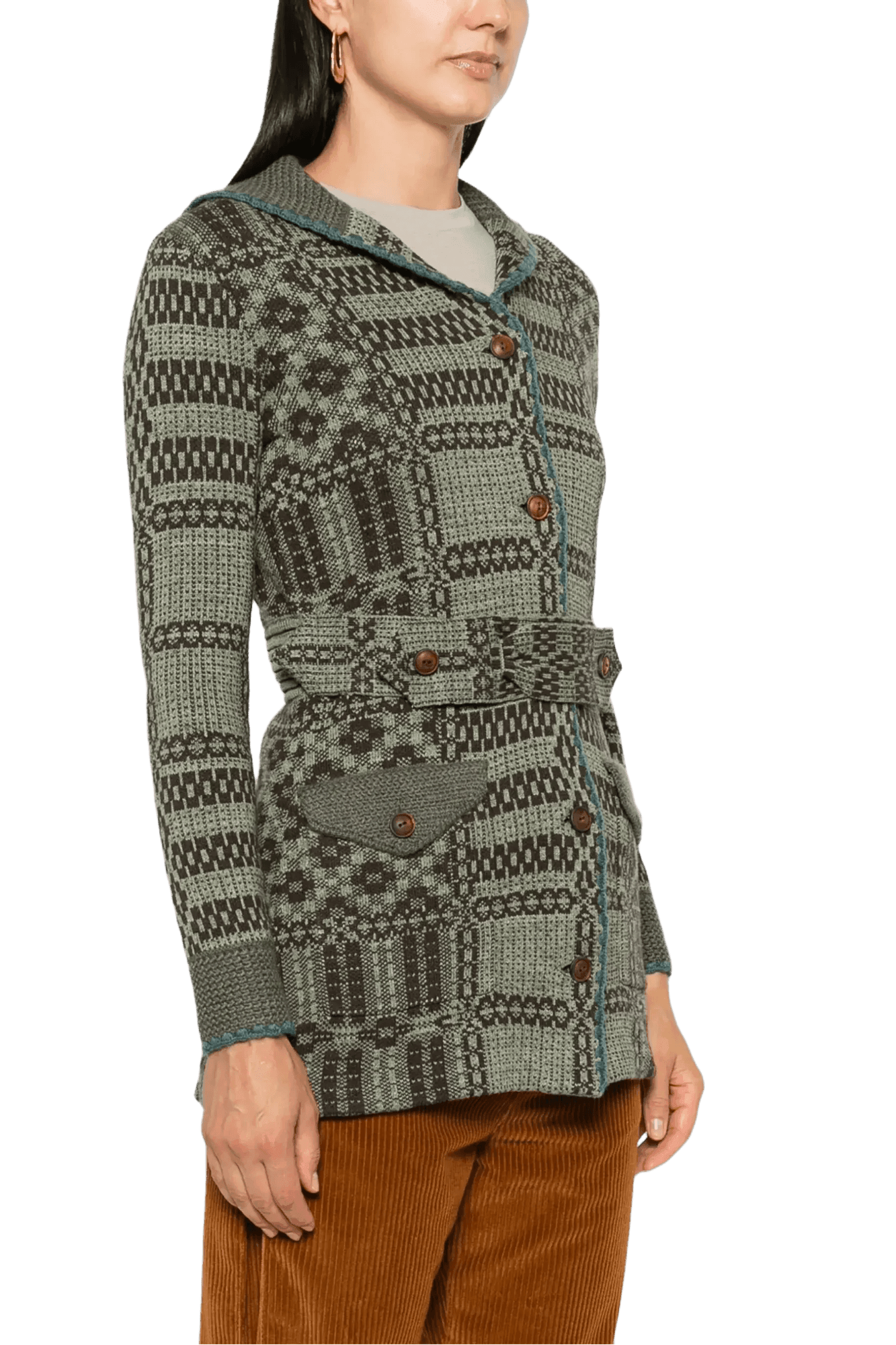 <tc>Ralph Lauren</tc> Cárdigan de jacquard con cinturón para mujer