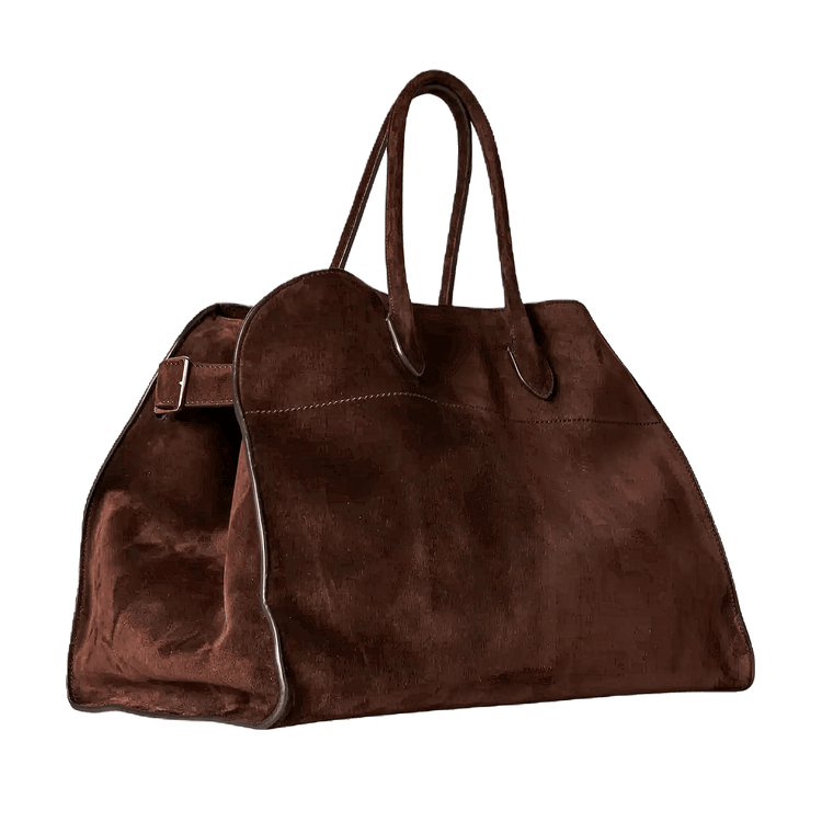The Row Soft Margaux 15 Bag in Suede