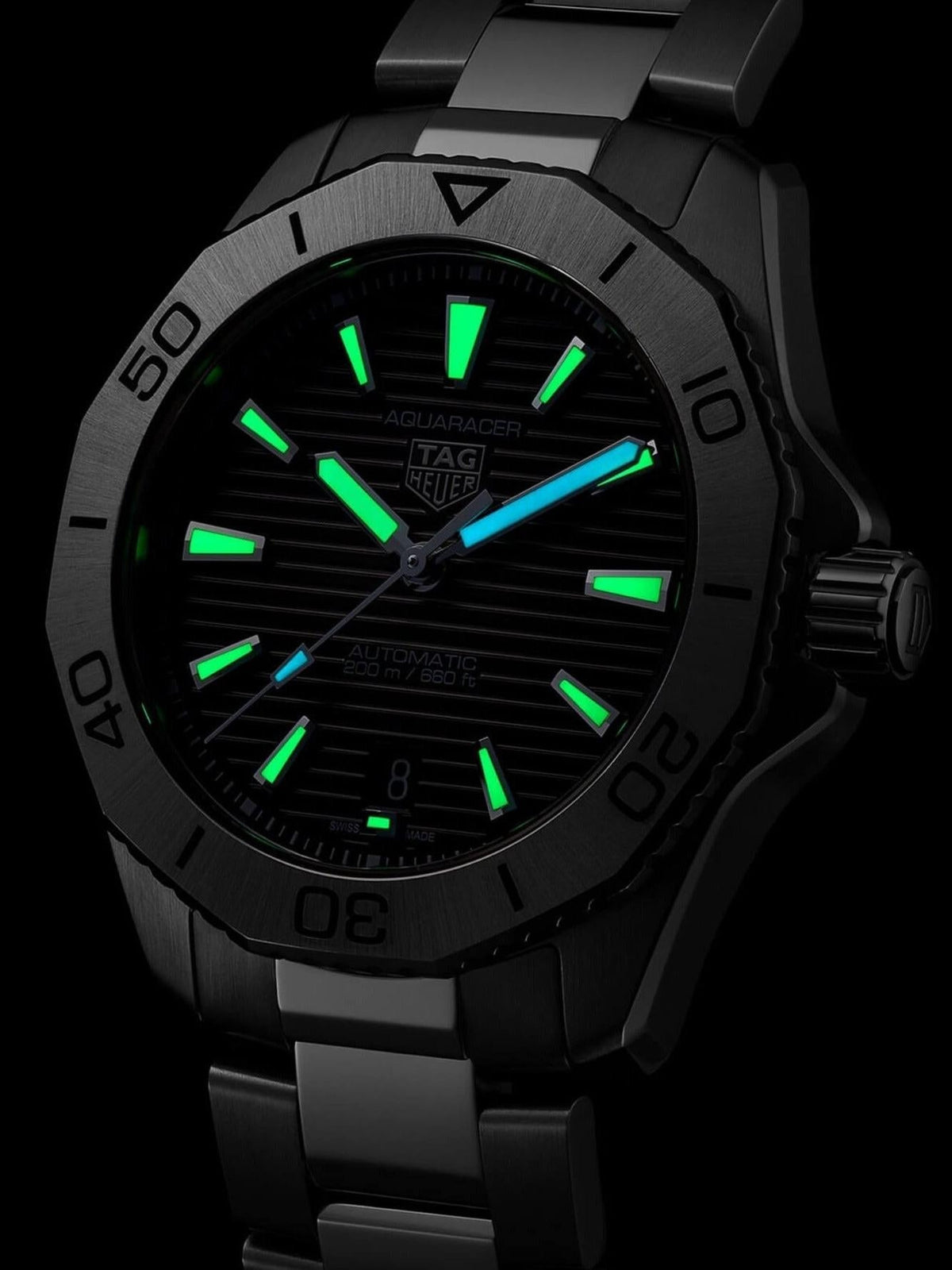 TAG Heuer Aquaracer Professional 200 Date 40mm Herrenarmbanduhr mit blauem Zifferblatt