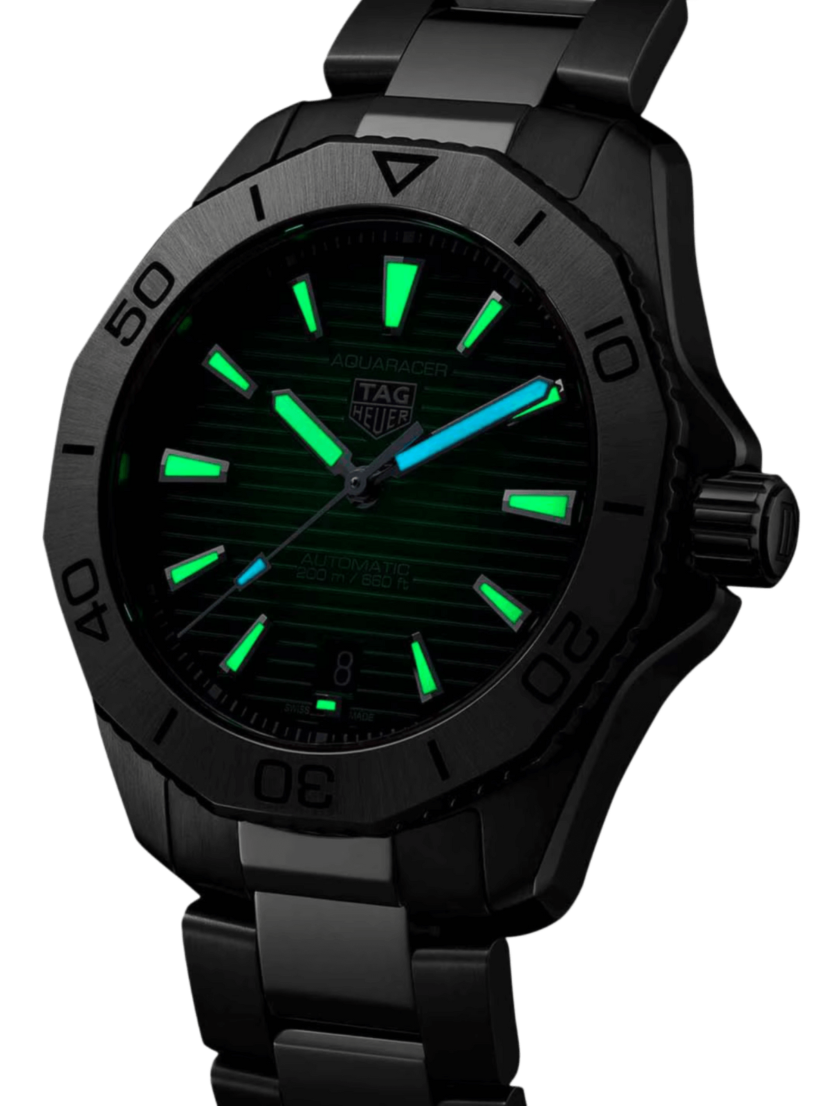 TAG Heuer Aquaracer Professional 200 Date 40mm Herrenarmbanduhr mit grünem Zifferblatt