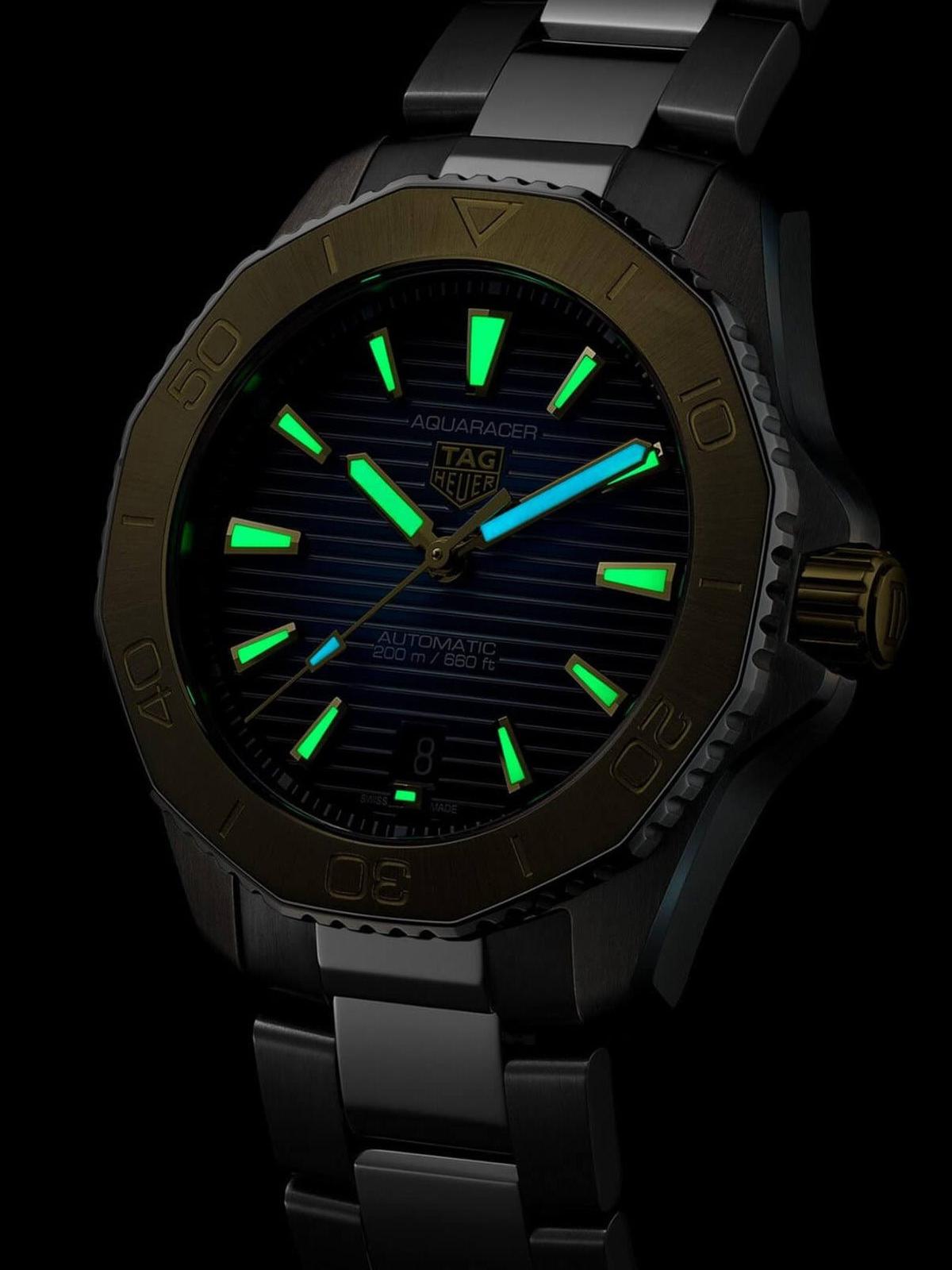 TAG Heuer Aquaracer Professional 200 Date 40mm 18k Gold Blue Dial Men's Watch