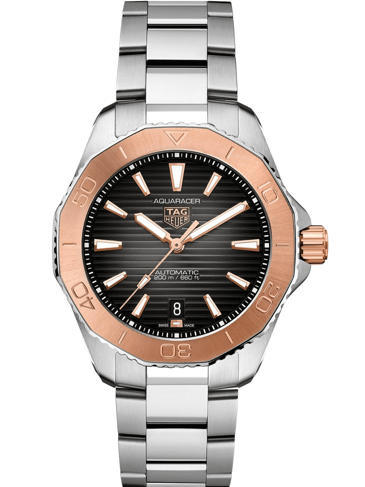 TAG Heuer Aquaracer Professional 200 Date 40mm 18k Rose Gold Black