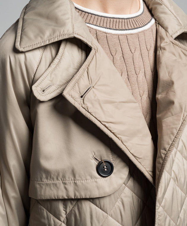 Brunello Cucinelli Damen Doppelreihiger Stepp-Trenchcoat