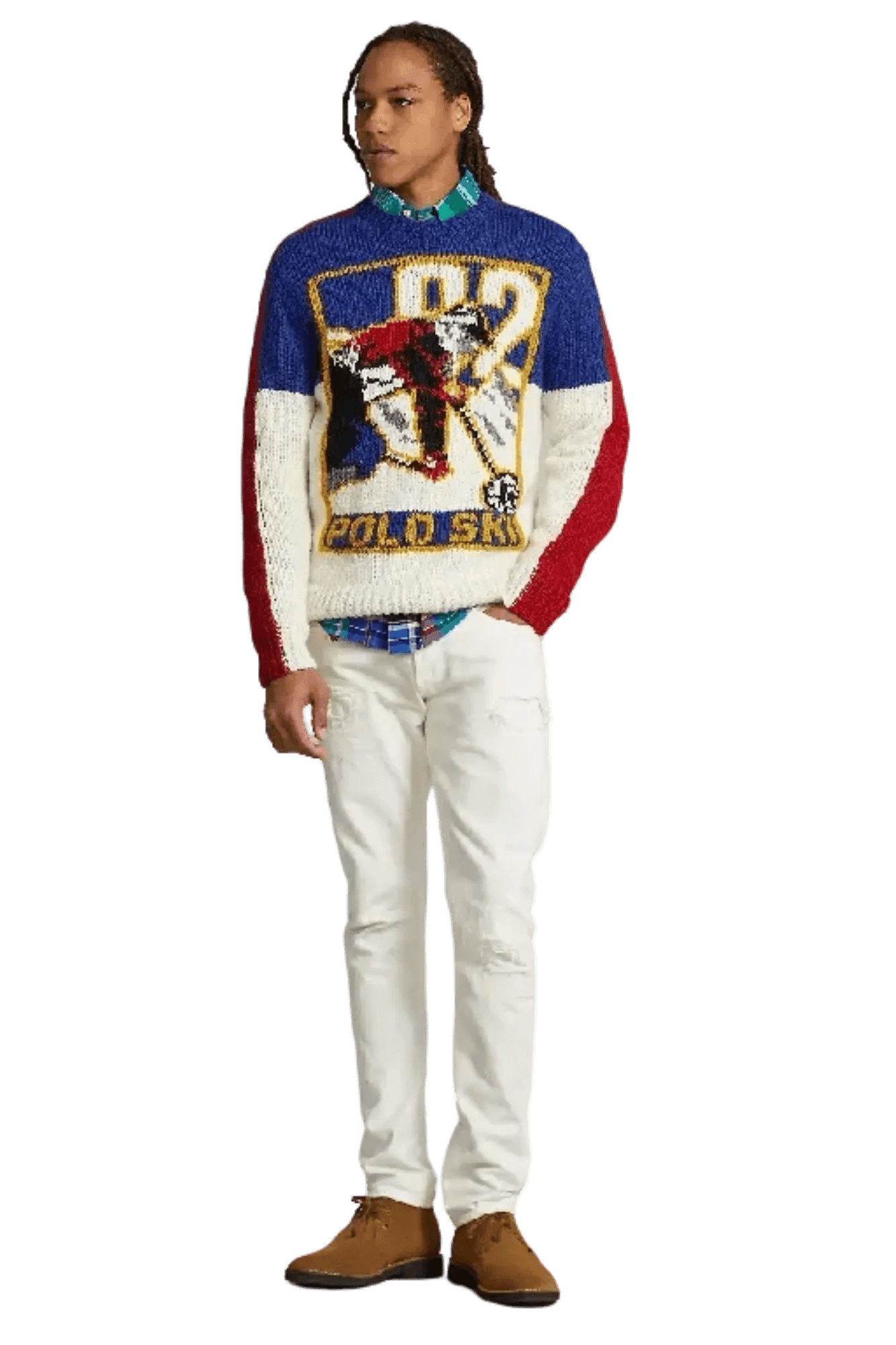 <tc>Ralph Lauren</tc> Suéter de mezcla de lana para hombre, estilo polo de esquí