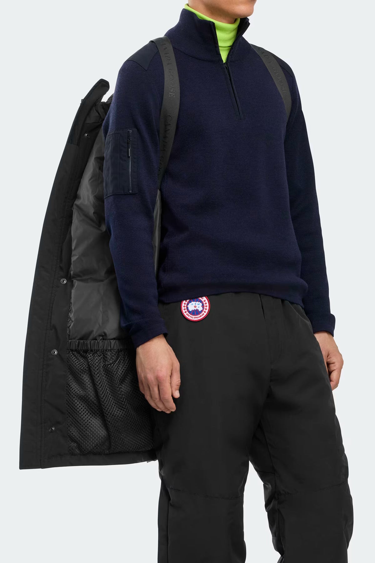 Canada Goose 男士Langford Heritage派克大衣黑标版