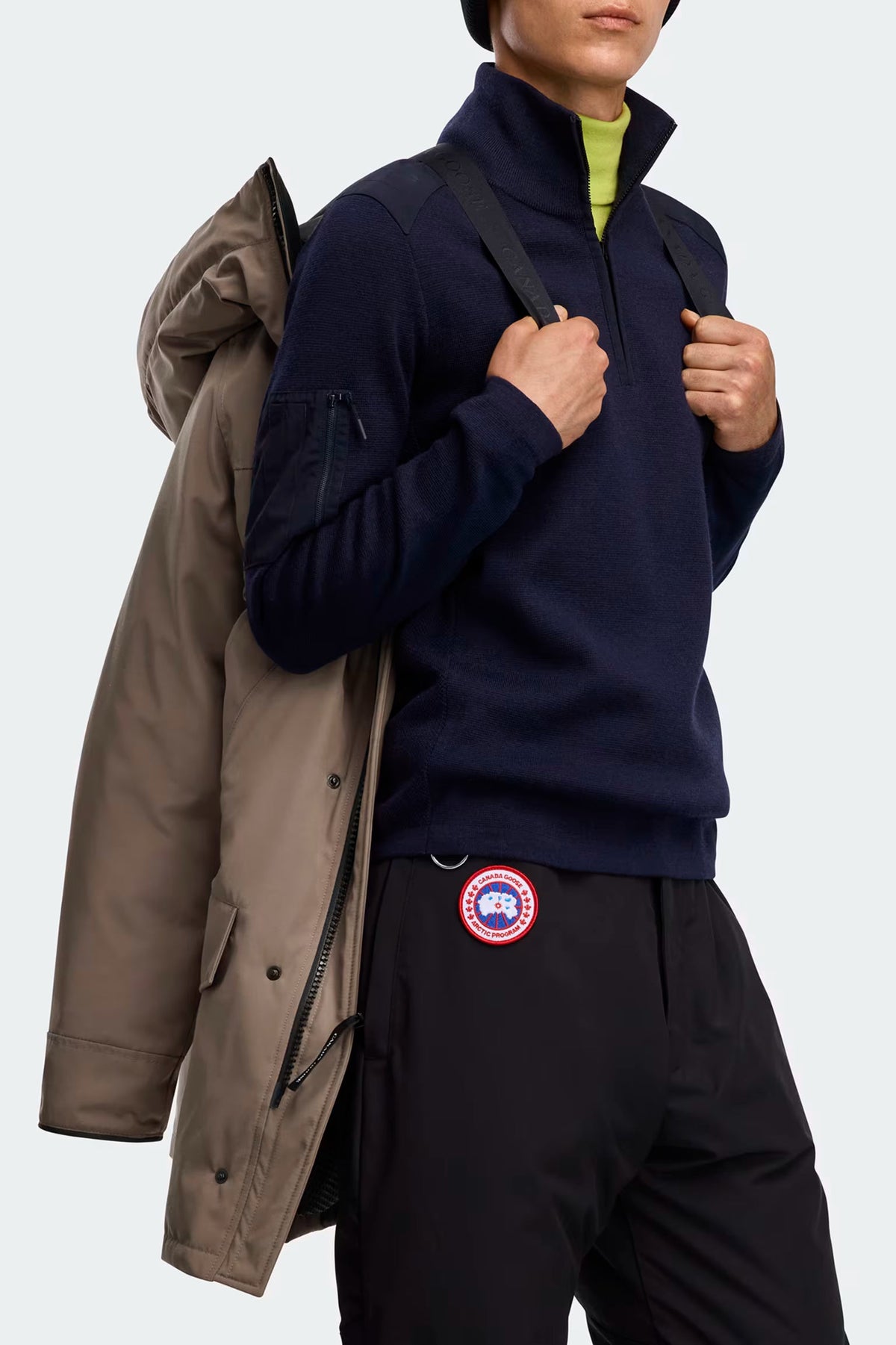 Canada Goose 男士Langford Heritage派克大衣黑标版