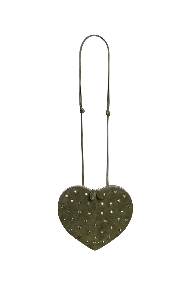Alaia Le Coeur Bag in Strass Suede Goatskin