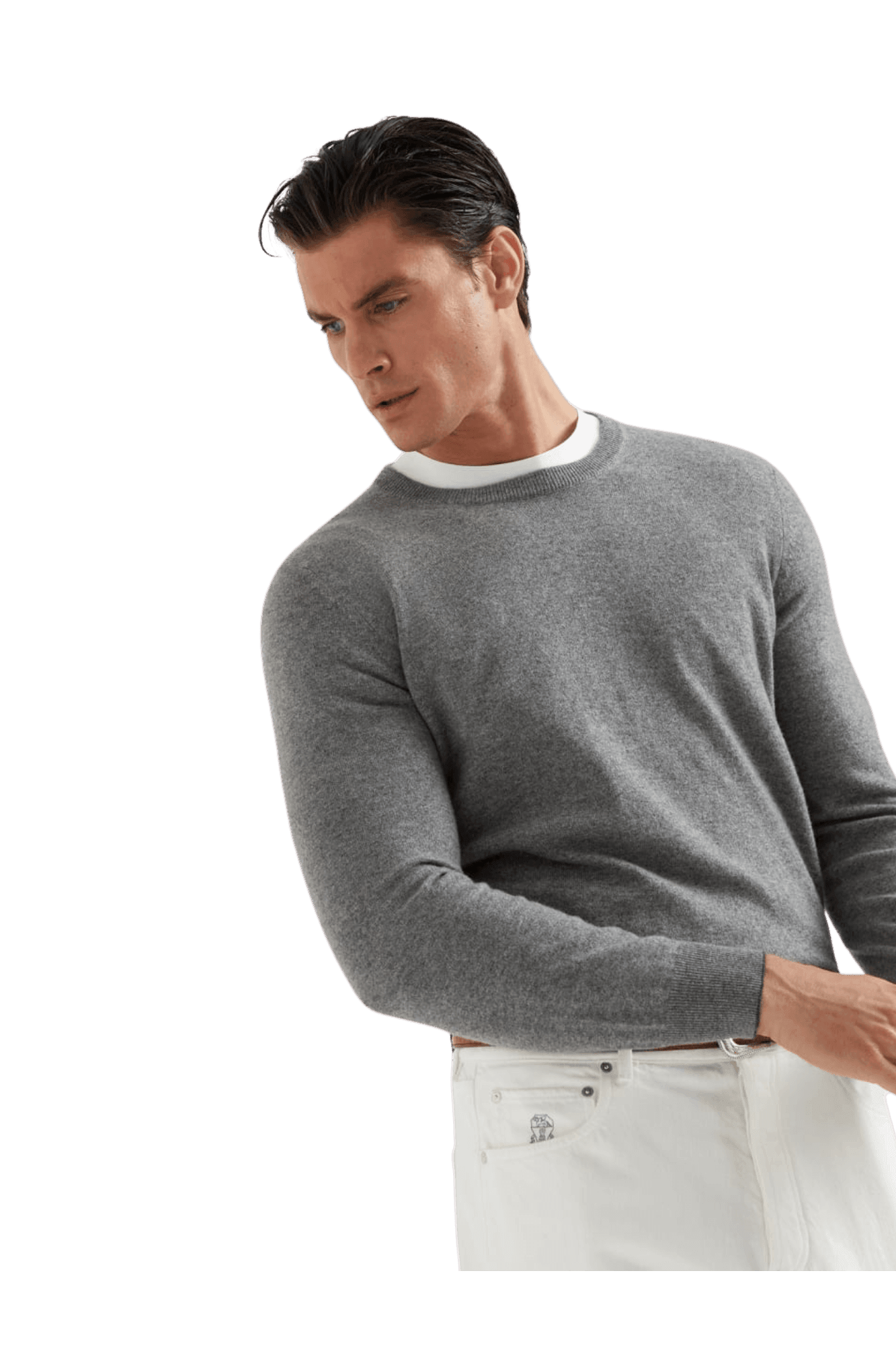 <tc>Brunello Cucinelli</tc> เสื้อสเวตเตอร์แคชเมียร์สำหรับผู้ชาย