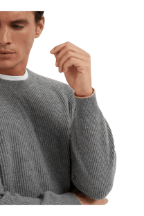 <tc>Brunello Cucinelli</tc> Suéter de cachemira con canalé inglés y mangas raglán para hombre