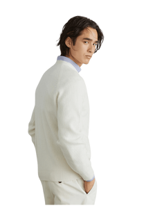 <tc>Brunello Cucinelli</tc> Suéter de cachemira con canalé inglés y mangas raglán para hombre