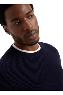 <tc>Brunello Cucinelli</tc> เสื้อสเวตเตอร์ผ้าแคชเมียร์ริบสไตล์อังกฤษสำหรับผู้ชาย