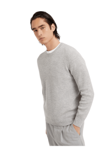 <tc>Brunello Cucinelli</tc> เสื้อสเวตเตอร์ผ้าแคชเมียร์ริบสไตล์อังกฤษสำหรับผู้ชาย