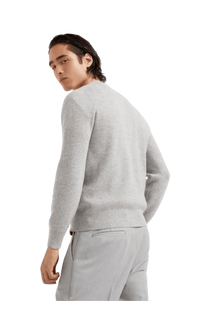 <tc>Brunello Cucinelli</tc> เสื้อสเวตเตอร์ผ้าแคชเมียร์ริบสไตล์อังกฤษสำหรับผู้ชาย