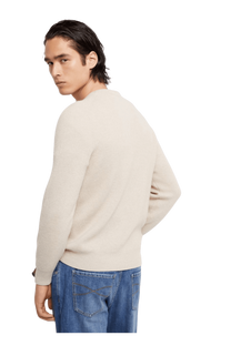 <tc>Brunello Cucinelli</tc> เสื้อสเวตเตอร์ผ้าแคชเมียร์ริบสไตล์อังกฤษสำหรับผู้ชาย