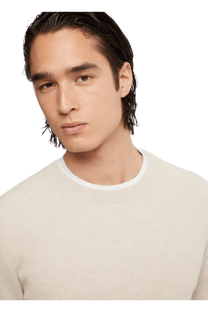 <tc>Brunello Cucinelli</tc> เสื้อสเวตเตอร์ผ้าแคชเมียร์ริบสไตล์อังกฤษสำหรับผู้ชาย