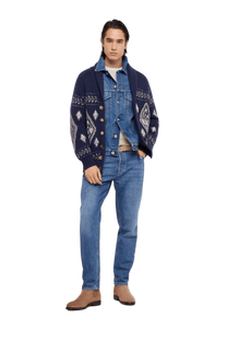 <tc>Brunello Cucinelli</tc> เสื้อสเวตเตอร์ผ้าแคชเมียร์ริบสไตล์อังกฤษสำหรับผู้ชาย