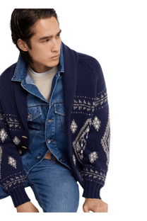 <tc>Brunello Cucinelli</tc> เสื้อสเวตเตอร์ผ้าแคชเมียร์ริบสไตล์อังกฤษสำหรับผู้ชาย