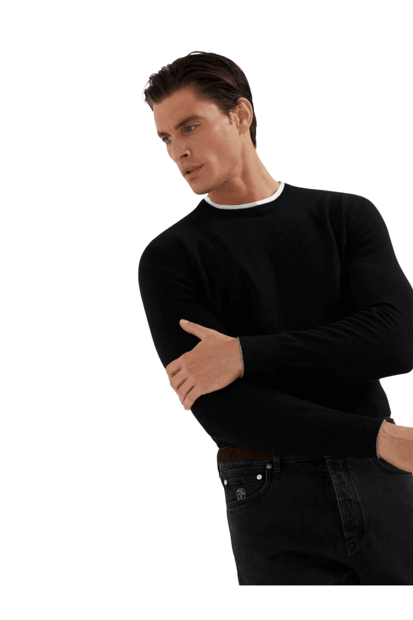 <tc>Brunello Cucinelli</tc> เสื้อสเวตเตอร์แคชเมียร์สำหรับผู้ชาย