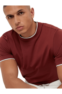 Brunello Cucinelli Men's Cotton Jersey Crew Neck T-shirt With Faux-layering