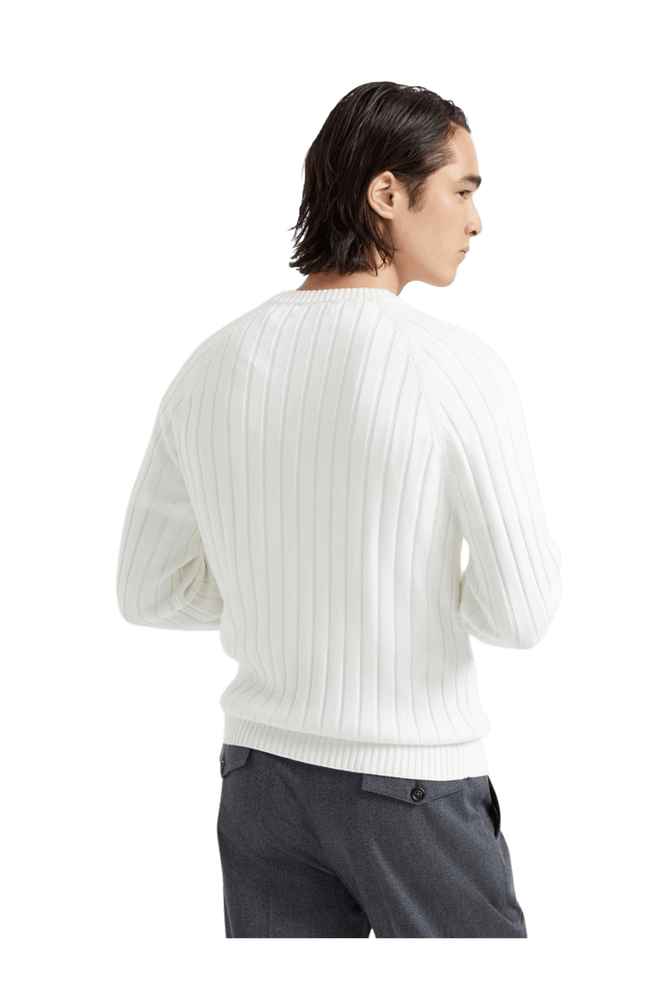 <tc>Brunello Cucinelli</tc> Suéter de punto acanalado de algodón para hombre