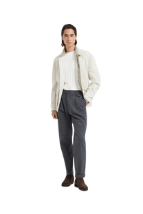 <tc>Brunello Cucinelli</tc> Suéter de punto acanalado de algodón para hombre