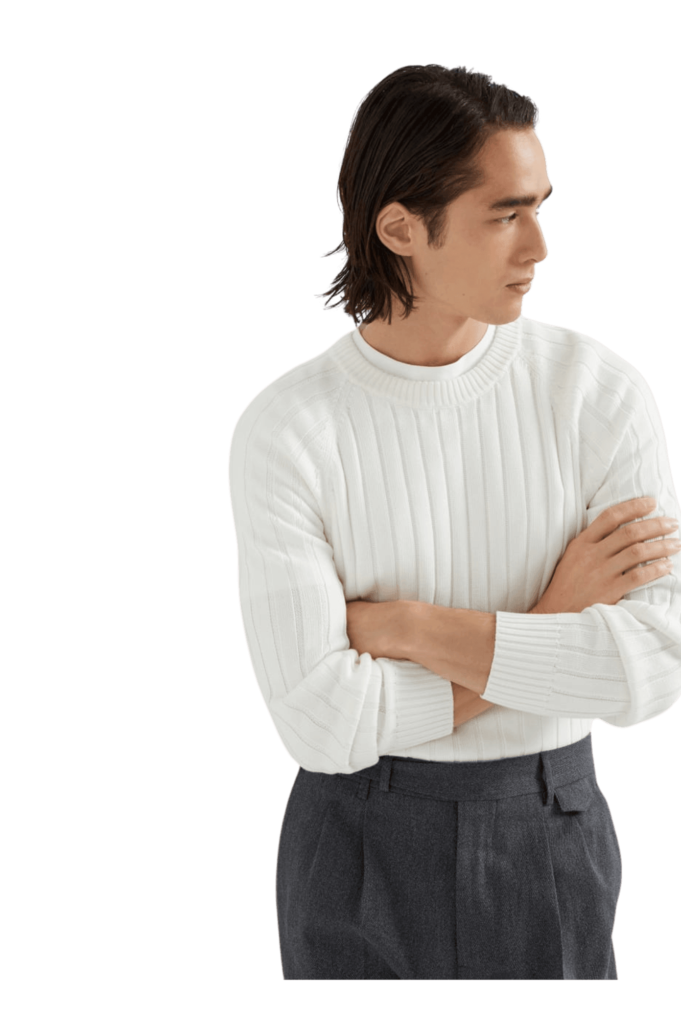 <tc>Brunello Cucinelli</tc> Suéter de punto acanalado de algodón para hombre