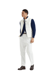<tc>Brunello Cucinelli</tc> 男士 Malfilé 棉質英式羅紋拉鍊開襟衫