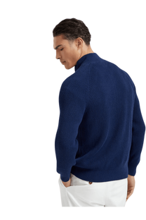 <tc>Brunello Cucinelli</tc> 男士 Malfilé 棉質英式羅紋拉鍊開襟衫