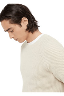 <tc>Brunello Cucinelli</tc> 男士 Malfilé 棉質英式羅紋插肩袖毛衣