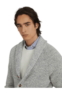 <tc>Brunello Cucinelli</tc> Cárdigan de cachemira Mouliné para hombre con mangas raglán